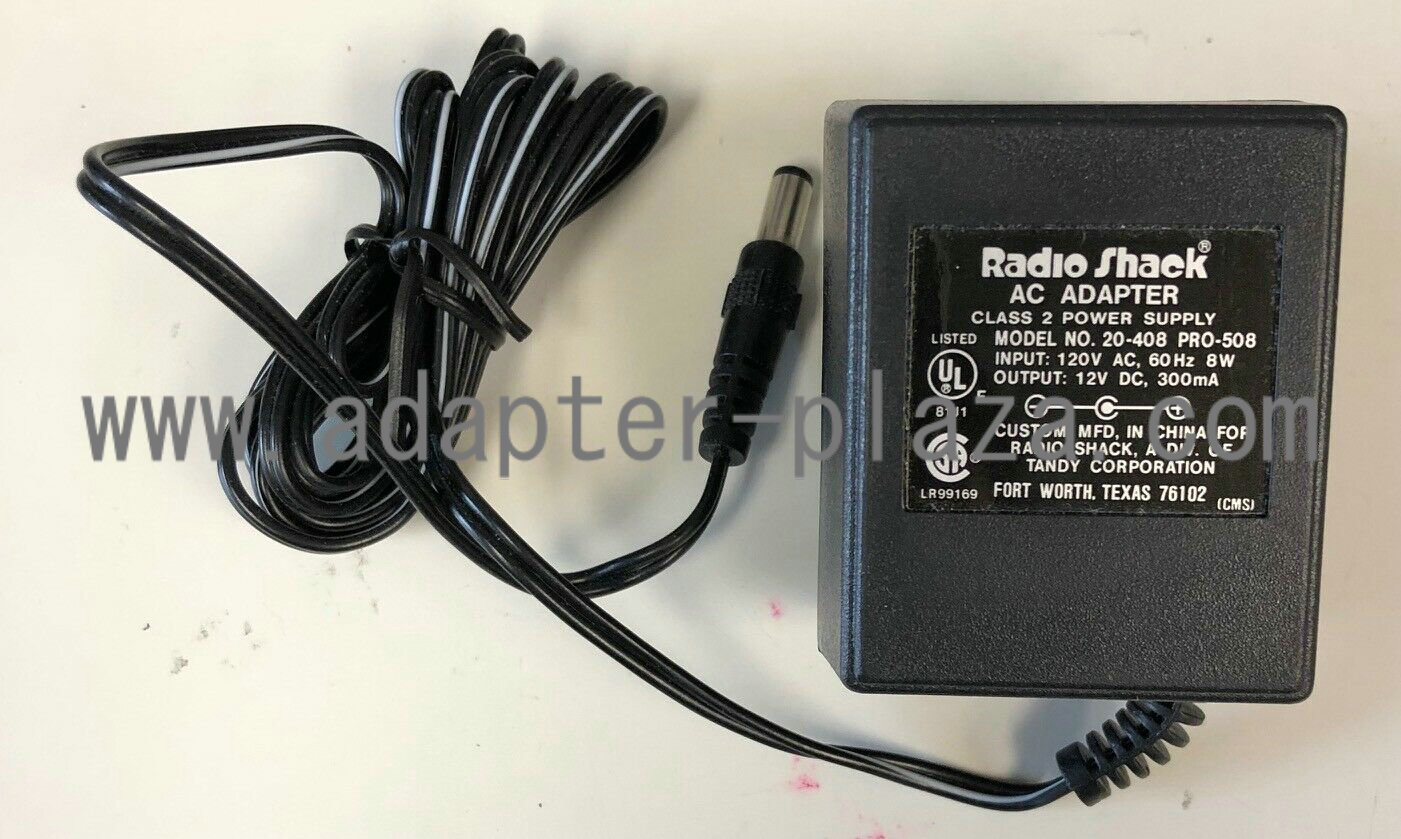 *Brand NEW*RadioShack 20-408 PRO-508 12V 300mA AC DC Adapter POWER SUPPLY